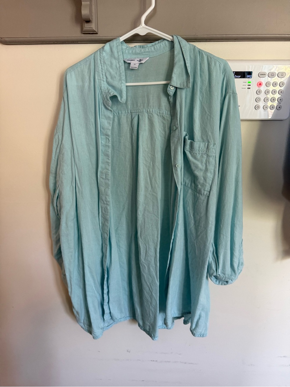 Old Navy Mint Green Button-Down Oversized Shirt